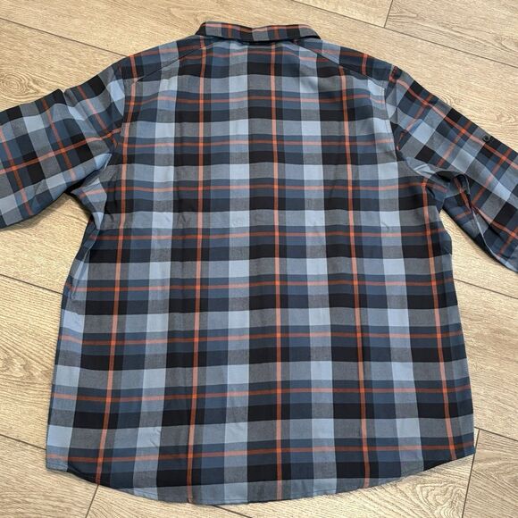 Fjallraven Fjallglim Flannel Shirt Mens XL Blue Plaid Long Sleeve Button Down - Picture 8 of 9